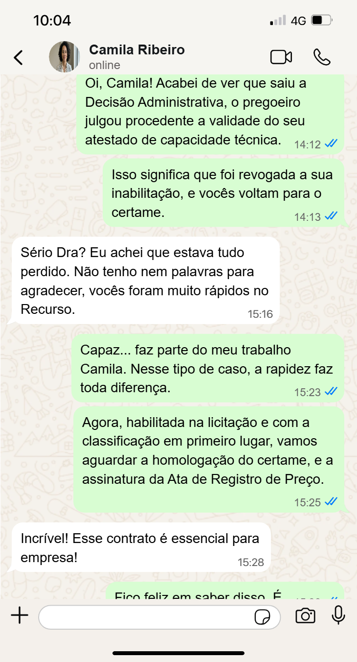 Prova social Camila